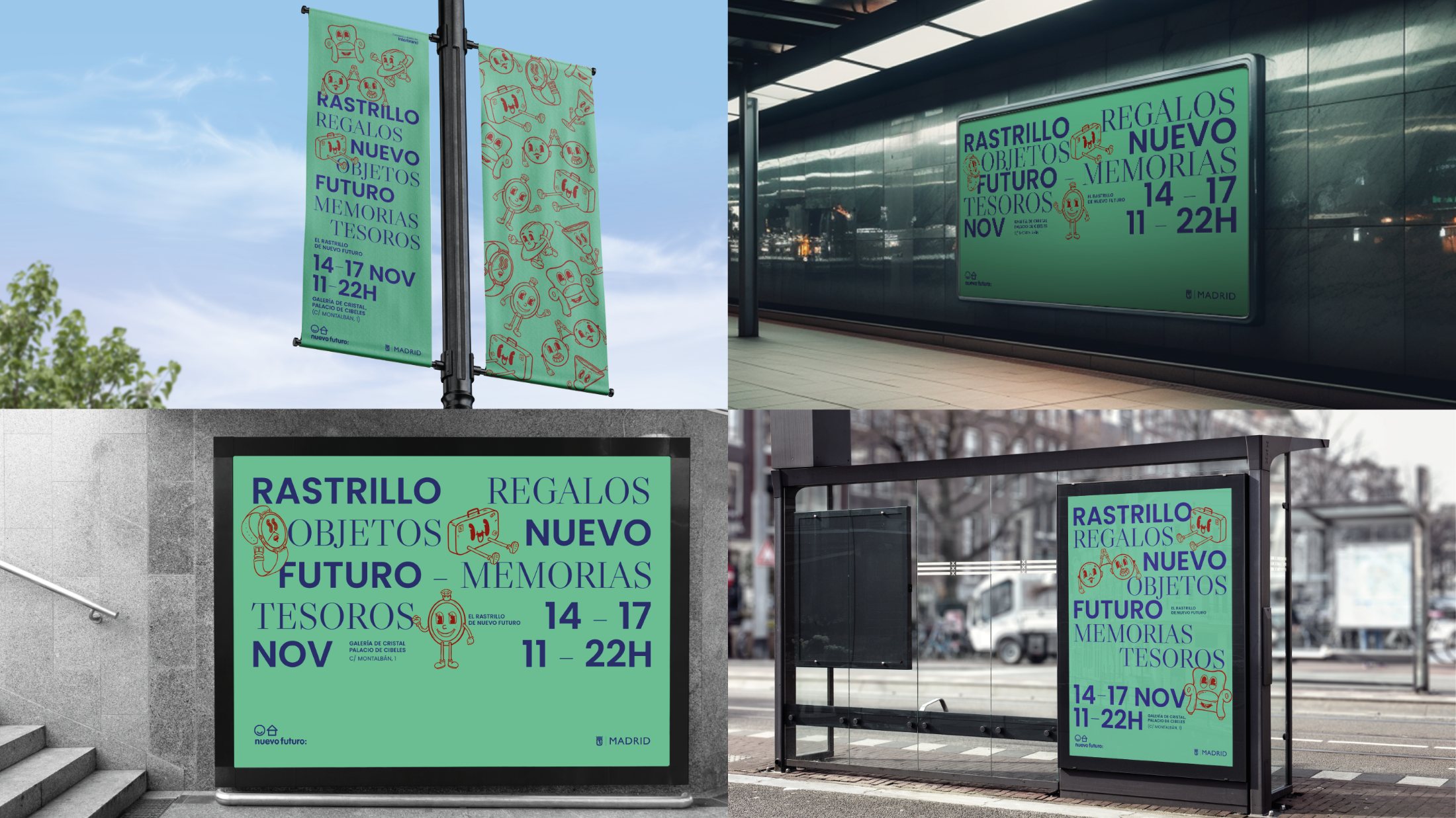 El Rastrillo — la campaña en banderolas, mupis y marquesinas